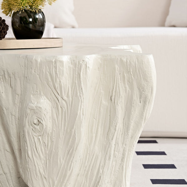 English Elm 48.62 Inch Organic Sculptural Fiberglass Coffee Table Ready to Use Modern Living Room W876P401274