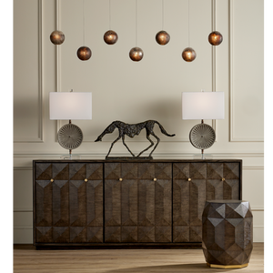 Kendall Dove Gray Credenza with Polished Brass Accents - Contemporary Storage for Modern Homes