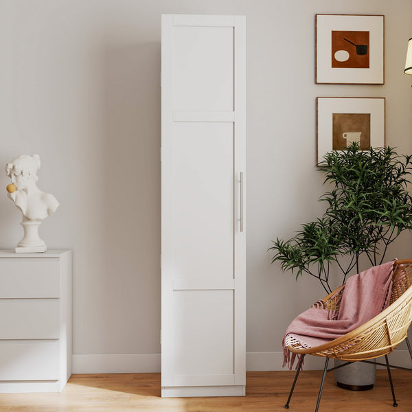 English Elm Kitchen Pantry Hutch Cabinet with Microwave Stand, Spacious Buffet Sideboard for Organized Kitchens White W331P309438