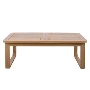 English Elm 2-piece Acacia Wood Outdoor Daybed and Coffee Table Set Resort Coastal Style N770P378689L_N770P373436L