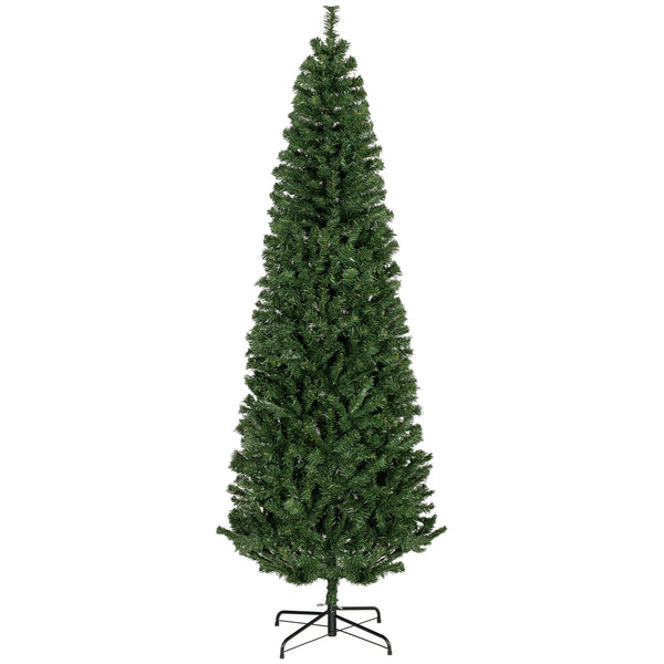 English Elm Homcom 7Ft Slim Douglas Fir Christmas Tree - Realistic Unlit Design For Compact Spaces & Easy Setup W2225P249651