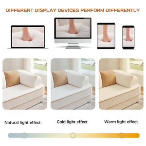 English Elm 106" Teddy Fabric No Assembly L-Shaped Sofa - Plush Comfort, Modular Design, Perfect For Living Room W714S01413