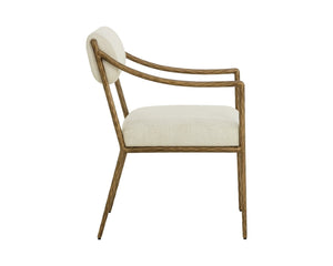 Sunpan LETICIA Dining Armchair - Timeless Geralt Linen Upholstery with Stylish Metal Frame & Comfort Design 112313