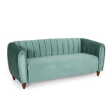 Christopher Knight Home® - Noble House - Richland Modern Glam Velvet Channel Stitch 3 Seater Sofa