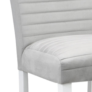 English Elm Elizaveta Gray Velvet & White High-Gloss Side Chair Set of 2 with Cushioned D20 Foam, 220lb Capacity B2726P288749