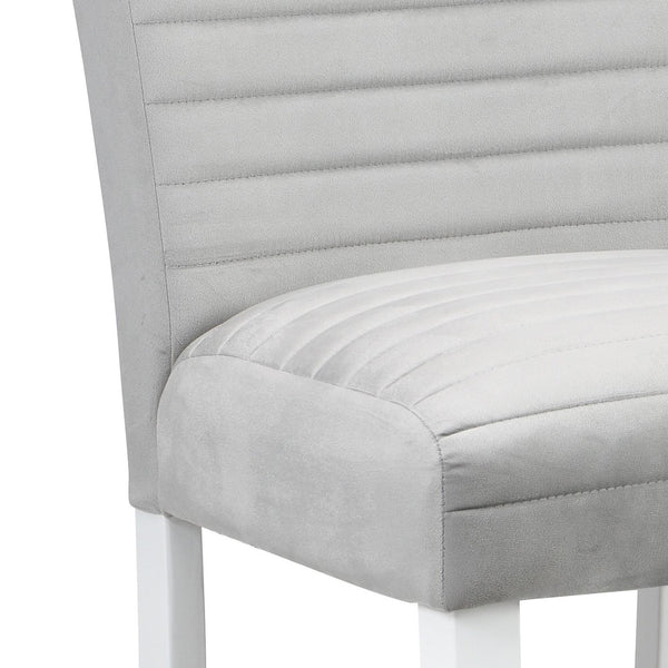 English Elm Elizaveta Gray Velvet & White High-Gloss Side Chair Set of 2 with Cushioned D20 Foam, 220lb Capacity B2726P288749