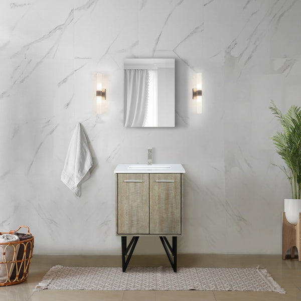 English Elm Rustic Acacia Bath Vanity with Cultured Marble Top, Soft-Close, Mirror Included, Durable Scratch-Resistant B2731S01509