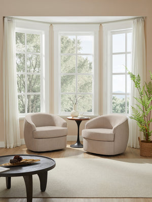 English Elm 360 Swivel Chair with Plush High-Density Foam, Easy-Clean Performance Fabric and Smooth Rotation Gray W2912P239177