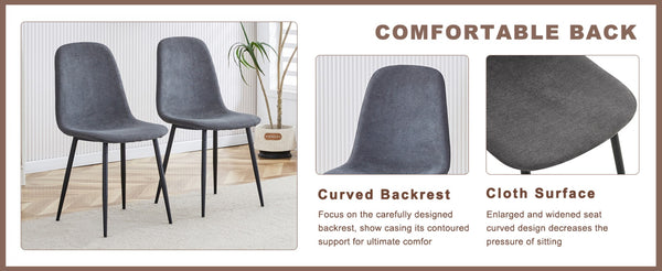 English Elm Table Multifunctional Lift Set With Walnut Finish And 4 Dark Gray Linen Chairs For Modern Living W1151S03785-GIGA