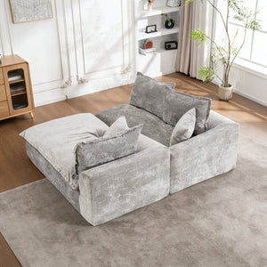 English Elm 103" Chenille Cloud Sectional Modular L-shape Sofa No Assembly Plush Living Room W1170S00044