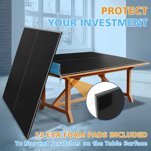 English Elm 8ft Foldable Mdf Ping Pong Conversion Top for Solo Practice and Indoor Play Black W1408P262536
