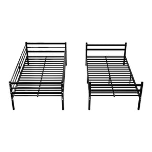 English Elm Bunk Bed Twin Over Heavy Duty Iron Frame with Guardrail for Teens and Adults W3752P464299