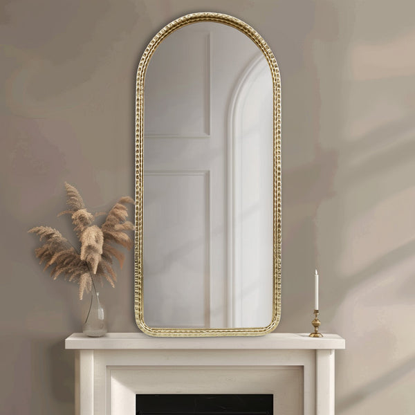 JLA Home Madison Park - Gold Arched Wall Mirror with Dazzling Gold Finish, Ready-to-Hang Decorative Accent for Entryways MP95F-0327