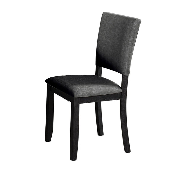 English Elm Contemporary Round Pedestal Dining Set with Upholstered Chairs for Modern Interiors Dark Gray B2741S00780
