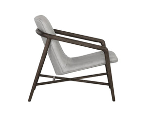 Sunpan CINELLI Lounge Chair - Mid-Century Inspired Design with Solid Oak Frame for Cozy Comfort and Style Grey 110539