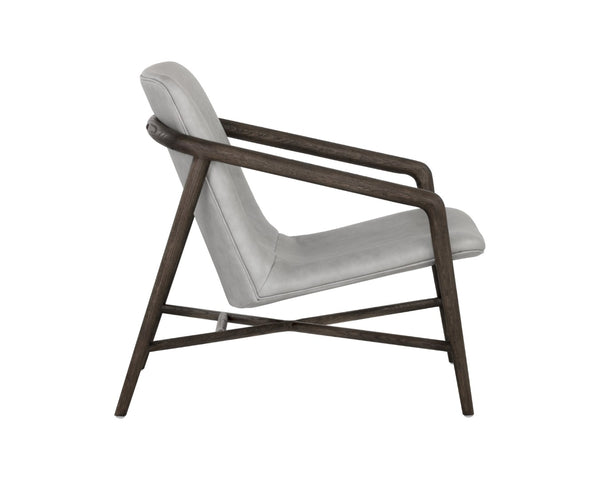 Sunpan CINELLI Lounge Chair - Mid-Century Inspired Design with Solid Oak Frame for Cozy Comfort and Style Grey 110539