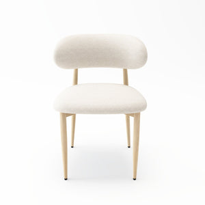 English Elm Dining Chair Set with Wood Grain Metal Frame Upholstered Seat Modern Farmhouse Kitchen Cream W3316P449682