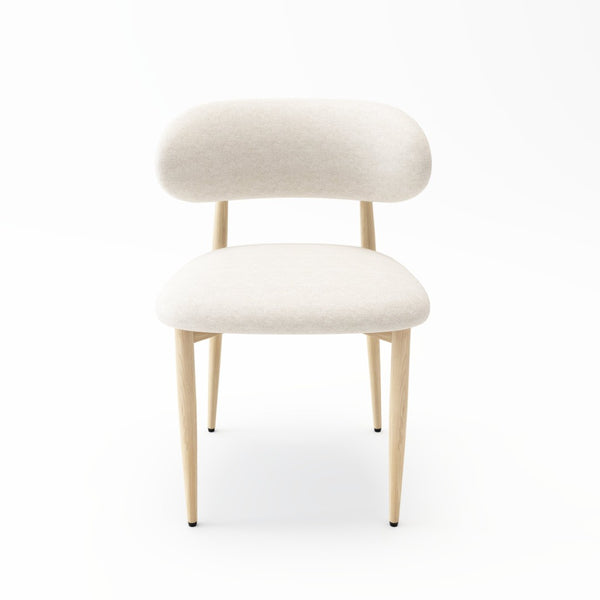English Elm Dining Chair Set with Wood Grain Metal Frame Upholstered Seat Modern Farmhouse Kitchen Cream W3316P449682