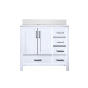 English Elm White Bath Vanity 36" W X 22" D - Elegant Cultured Marble Top With Soft-Close Drawers & Storage B2731P259021-GIGA