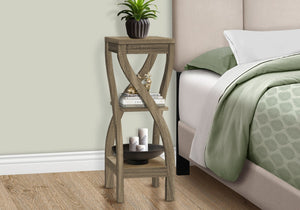 English Elm Accent Three-Tier Accent Table with Six Open Display Shelves for Living Room, Bedroom, Modern Design taupe 36 L x 17 W x 4 H B2710P219056