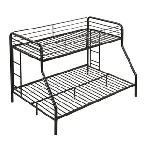 English Elm Twin Over Full Steel Bunk Bed with Built-in Stairs and Under Bed Storage Space W311P248420