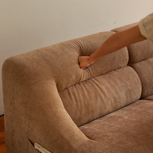 English Elm Shoes Chenille Memory Foam Loveseat Deep Seat Sofa for Apartments and Small Living Rooms Brown W668P381958