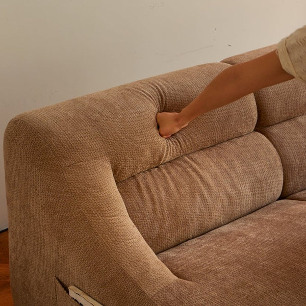 English Elm Shoes Chenille Memory Foam Loveseat Deep Seat Sofa for Apartments and Small Living Rooms Brown W668P381958