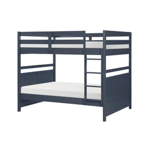 English Elm Bunk Bed Twin Over Solid Wood Frame with Guard Rails for Kids Shared Rooms Navy Blue B011S02314