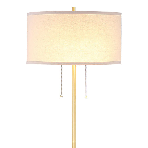 English Elm Bellflower Gold Floor Lamp - 65-Inch Modern Drum Shade With Elegant Tulip Base For Cozy Ambiance B062P299852