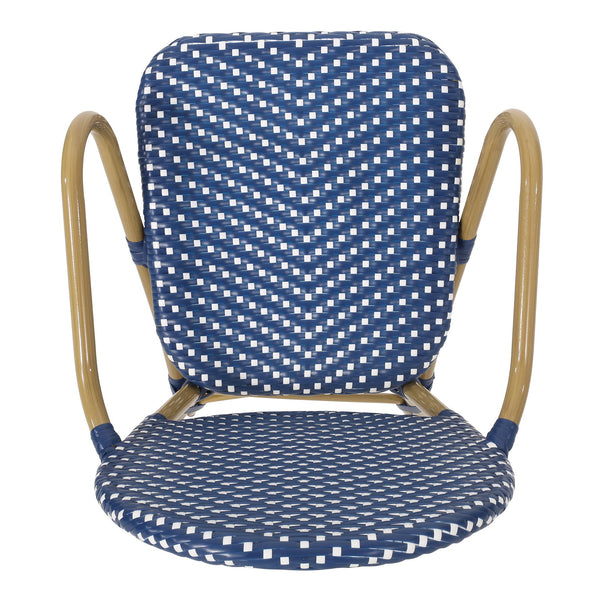 English Elm Christopher Knight Home® - PAUL Teal French Bistro Chair Rattan Outdoor Patio Seating, Sophisticated Café-Style Design, 35.75"L 71419.00DT