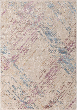 Unique Loom Deepa Rhombus Machine Made Geometric Rug Ivory and Gray, Blue/Gold/Purple/Beige 6' 1" x 8' 10"