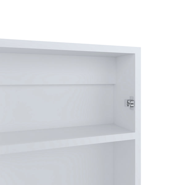 English Elm Medicine Compact Wall Cabinet with Mirror Door, Engineered Wood Storage, Durable, Space-Saving Design White 31.1 L x 19.29 W x 3.54 H B097P250882