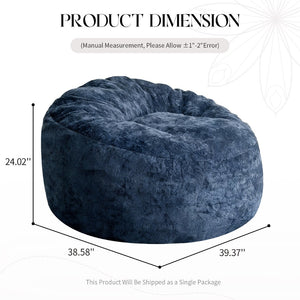 English Elm Ultra-comfort Oversized Bean Bag Floor Chair with Foam Bead Fill for Gaming Reading Lounge Blue W3737P459107