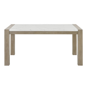 English Elm Tabitha 66" Rectangular Dining Table with Faux Marble Top & Light Oak Base — Spacious, Elegant Centerpiece B061P353757