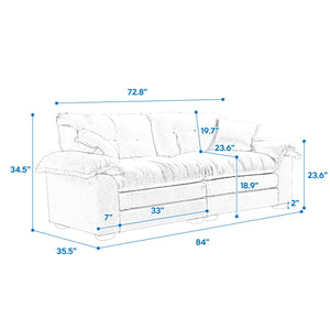English Elm 84" Chenille Sofa Loveseat with Memory Foam & Pocket Springs, Plush Dual-Layer Comfort, Sturdy Frame Yellow W676S00012