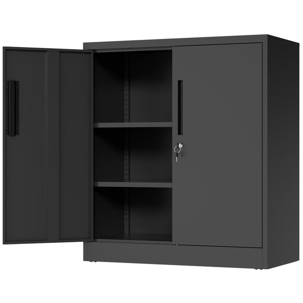 English Elm Metal Lockable Steel Cabinet Two Adjustable Shelves Garage Office Utility Storage T2398P442669