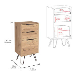 English Elm Augusta Light Oak Dresser with Hairpin Legs — Superior Top, 3 Spacious Drawers, Compact Stylish Storage B07091822