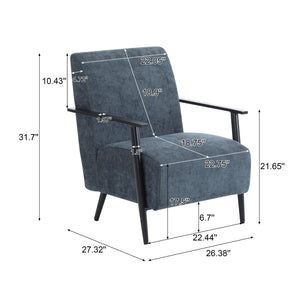 English Elm Christopher Knight Home® - [Set of 2] Modern Lounge Chair with Polyester Upholstery and Metal Frame for Compact Living Spaces Blue Gray N767P236501G_2