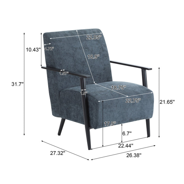 English Elm Christopher Knight Home® - [Set of 2] Modern Lounge Chair with Polyester Upholstery and Metal Frame for Compact Living Spaces Blue Gray N767P236501G_2
