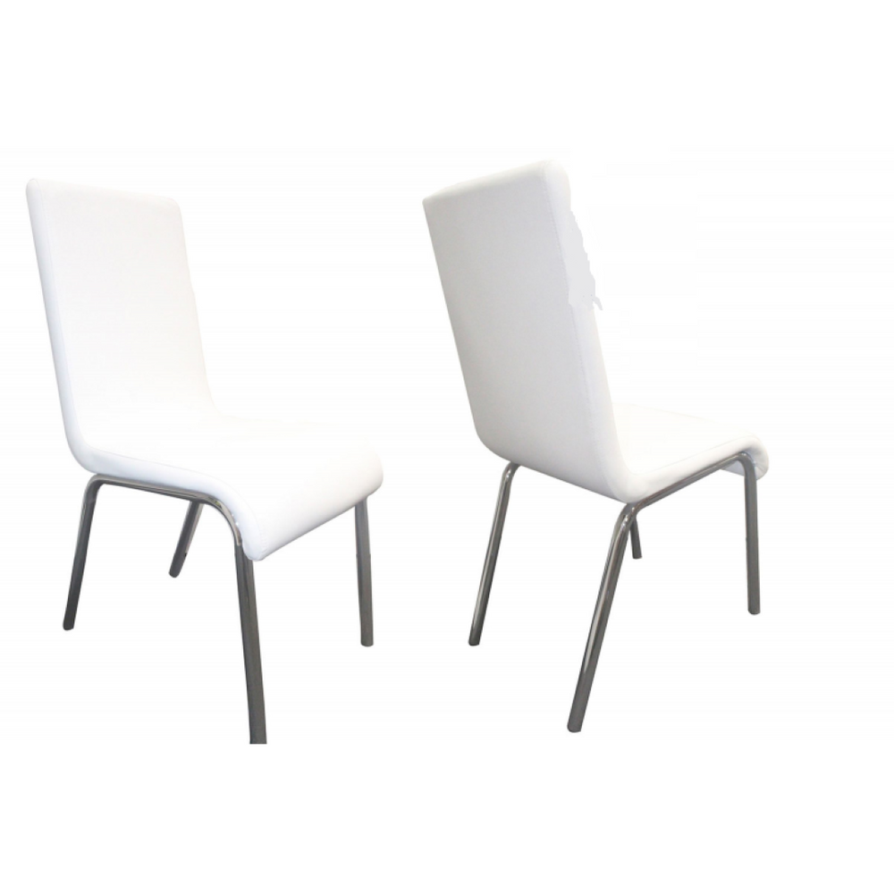 English Elm Modern Faux Leather Side Chair Set of Four with Polished Chrome Legs for Dining B011S02255