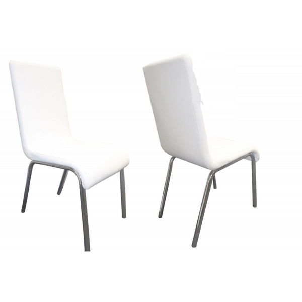 English Elm Modern Faux Leather Side Chair Set of Four with Polished Chrome Legs for Dining B011S02255