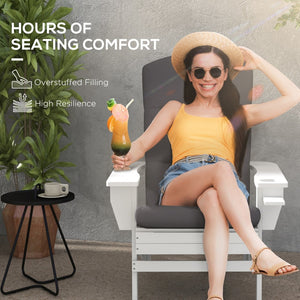 English Elm Outsunny 2 Piece Adirondack Chair Cushions Set, Water-Repellent Gray Pads For Outdoor Relaxation W2225P174516-GIGA