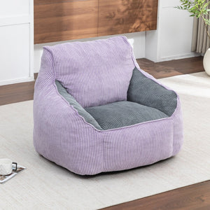 English Elm Giant Corduroy Bean Bag Sofa with Armrests Foam Filled Cozy Adult Lounge Chair Gray,Purple W2200P442803