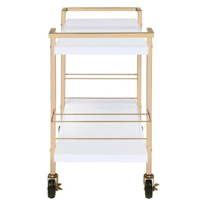 OSP Home Furnishings Alios Serving Cart White/Gold