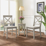 Christopher Knight Home® - Noble House - Roshan Farmhouse Light Grey Finish Acacia Wood Dining Chairs