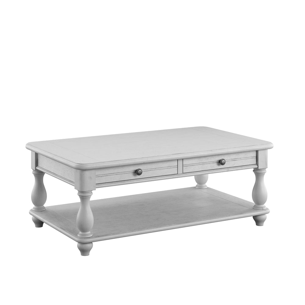 English Elm Wallace & Bay - Gray Cocktail Table – Coastal Oyster Wood Finish, Easy-Care 50" x 30" Surface, Stylish Low 19" Profile B361P384439