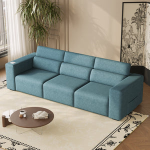 English Elm Power Reclining Sofa - Electric 3-Seat Couch With Bluetooth Speakers, Wireless Charging & Mood Lighting W3795S00004-GIGA