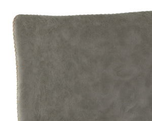Sunpan CAL Barstool - Stylish Antique Grey Faux Leather with Mid-Century Charm for Home Bar & Dining Nook 104038