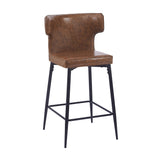 Christopher Knight Home® - Noble House - - 28Inch Counter Height Bar Stools Set Of 2, Modern Bar Upholstered Chairs With Pu Leather, Metal Footrest And Frame For Kitchen Island, Bar Table, Dining Room, Brown