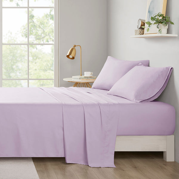 JLA Home Intelligent Design - All Season Soft Touch Sheet Set — Ultra-Soft Microfiber, Wrinkle-Resistant, OEKO-TEX Certified Comfort for Year-Round Use Lavender ID20-2215